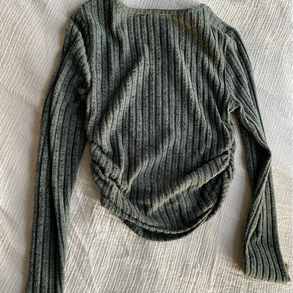 SHEIN Dark Gray Off-the-Shoulder Sweater - Picture 2 of 4